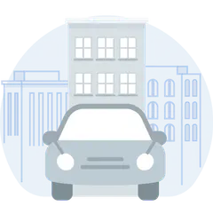 Illustration of a commercial vehicle and building